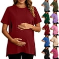 thumbnail image 1 of Bovxnpu Womens Maternity Shirts Maternity Nursing Short Sleeve Zip Casual Top Sleepwear, 1 of 9