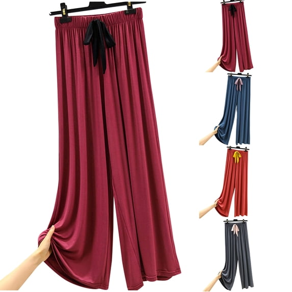 Bovxnpu Womens Pajama Pants Sleep Lounge Pants Cotton Elastic Waist Loose Lounge Pants Comfortable Sleepwear