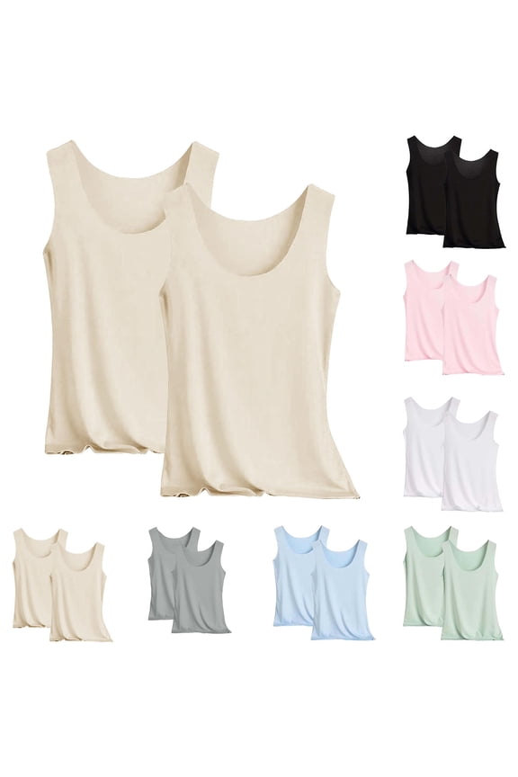 Womens Pajama Shirt Sleepwear Loungewear, 2PC Womens Summer Pajama Tank Top Sleeveless Sleep Shirt Lightweight Breathable Thermal Underwear