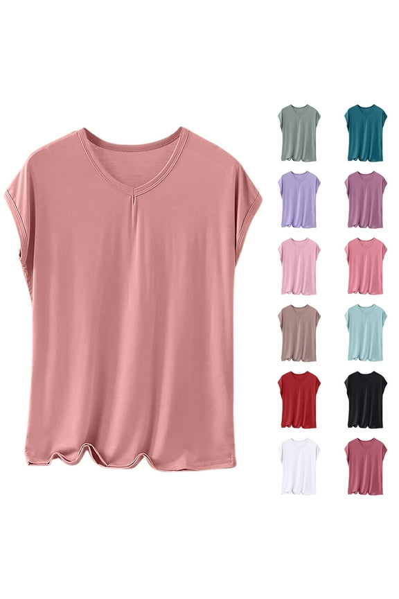 Womens Pajama Shirt Sleepwear Loungewear, Womens Short Sleeve Sleep Shirt Cotton Lightweight Breathable Pajama Top Loungewear