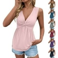 thumbnail image 1 of Bovxnpu Womens Plus Size Tops, Women Tank Tops Summer Sleeveless Blouses V Neck Casual Loose Flowy Shirts XL, 1 of 6