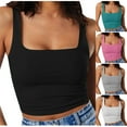 thumbnail image 1 of Bovxnpu Womens Plus Size Tops, Women's Sleeveless Tank Top Square Neck Workout Fitness Casual Basic Tops Going Out Cami Shirt XXL, 1 of 5
