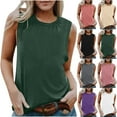 thumbnail image 1 of Bovxnpu Womens Plus Size Tops, Womens Crew Neck Tank Tops Sleeveless Loose Blouse Casual Shirts Summer Beach Vacation Clothes Fashion Outfits XXXL, 1 of 6
