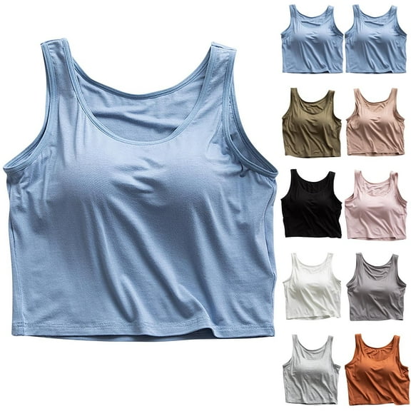 Bovxnpu Womens Plus Size Tops, Workout Tops for Women Racerback Basic Tank Sleeveless Tops Fitness Outfits Underwear M