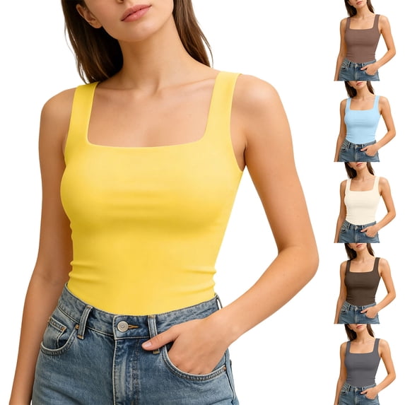 Bovxnpu Womens Tank Tops Sleeveless Tshirt Undershirt Tank Top Sleeveless Slim Trendy Fashion Tops Summer Tops