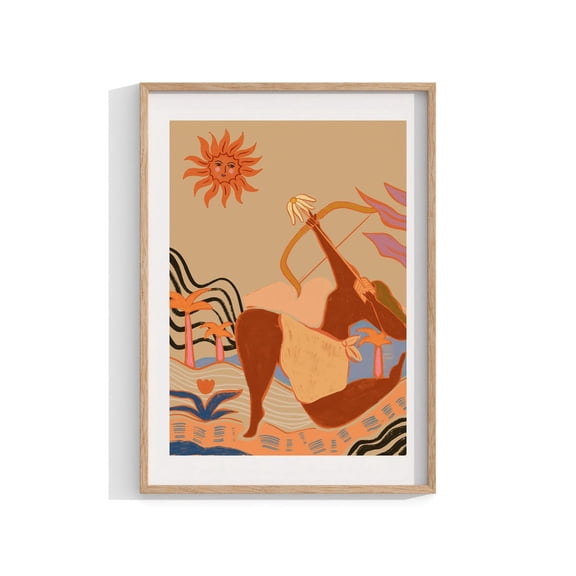 Bow And Arrow Art Wall Art Modern Print Dynamic Scene Home Decor, Unframed Paper Print