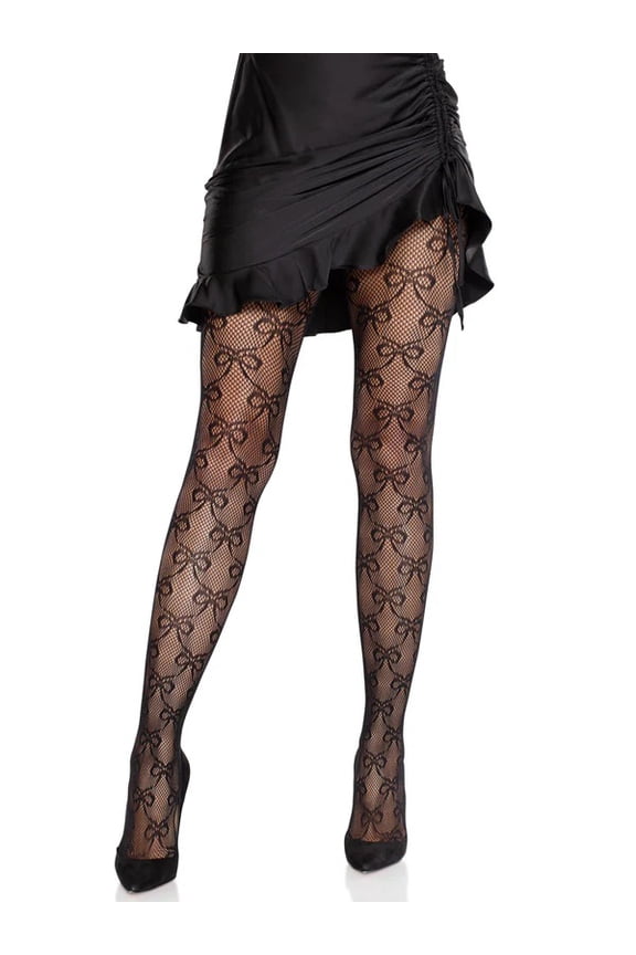 Bow Babe Net Tights O/s - Black