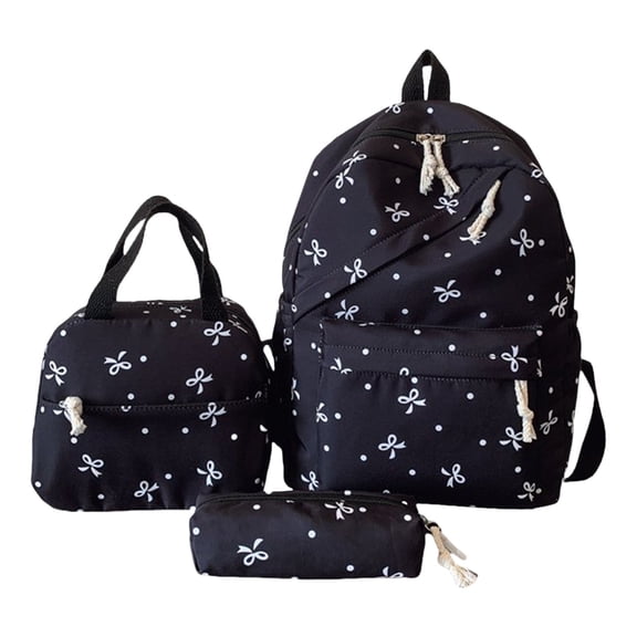 Bow Backpack,Bow Backpack Set Cute Backpacks Cute Kawaii Backpack Set Preppy Backpack Cute Bow Decor Casual Daypack Bow Print Backpack Sweet Style Bow Shoulder Backpack