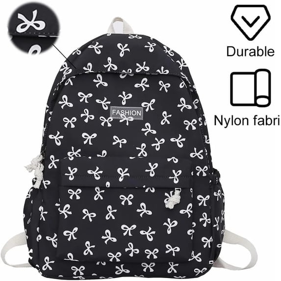 Bow Backpack - Cute Kawaii Backpack Set Aesthetic Daypack Bow Rucksack