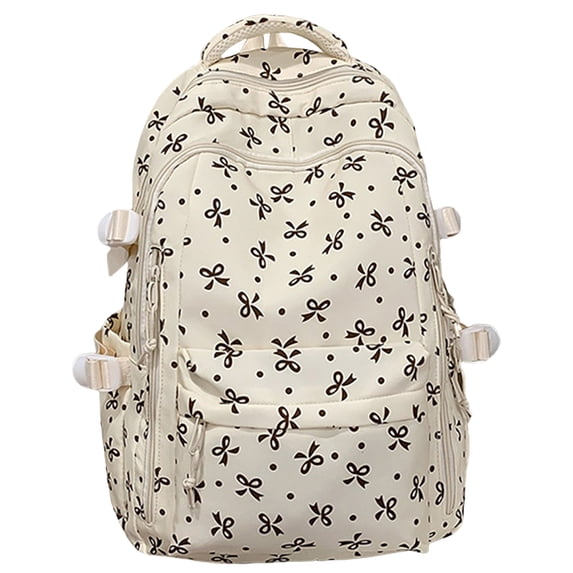 Bow Backpack, Ongmies Aesthetic Lightweight Daypack with Bow Rucksack Style, Large Capacity
