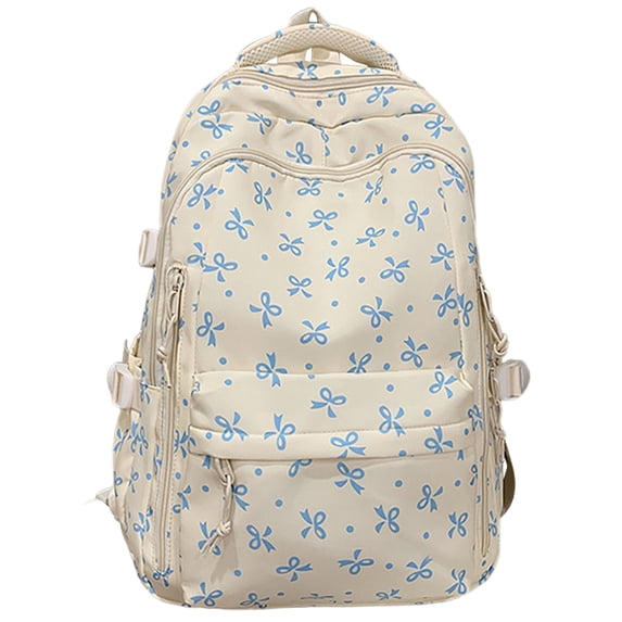 Bow Backpack, Ongmies Aesthetic Lightweight Daypack with Bow Rucksack Style, Large Capacity