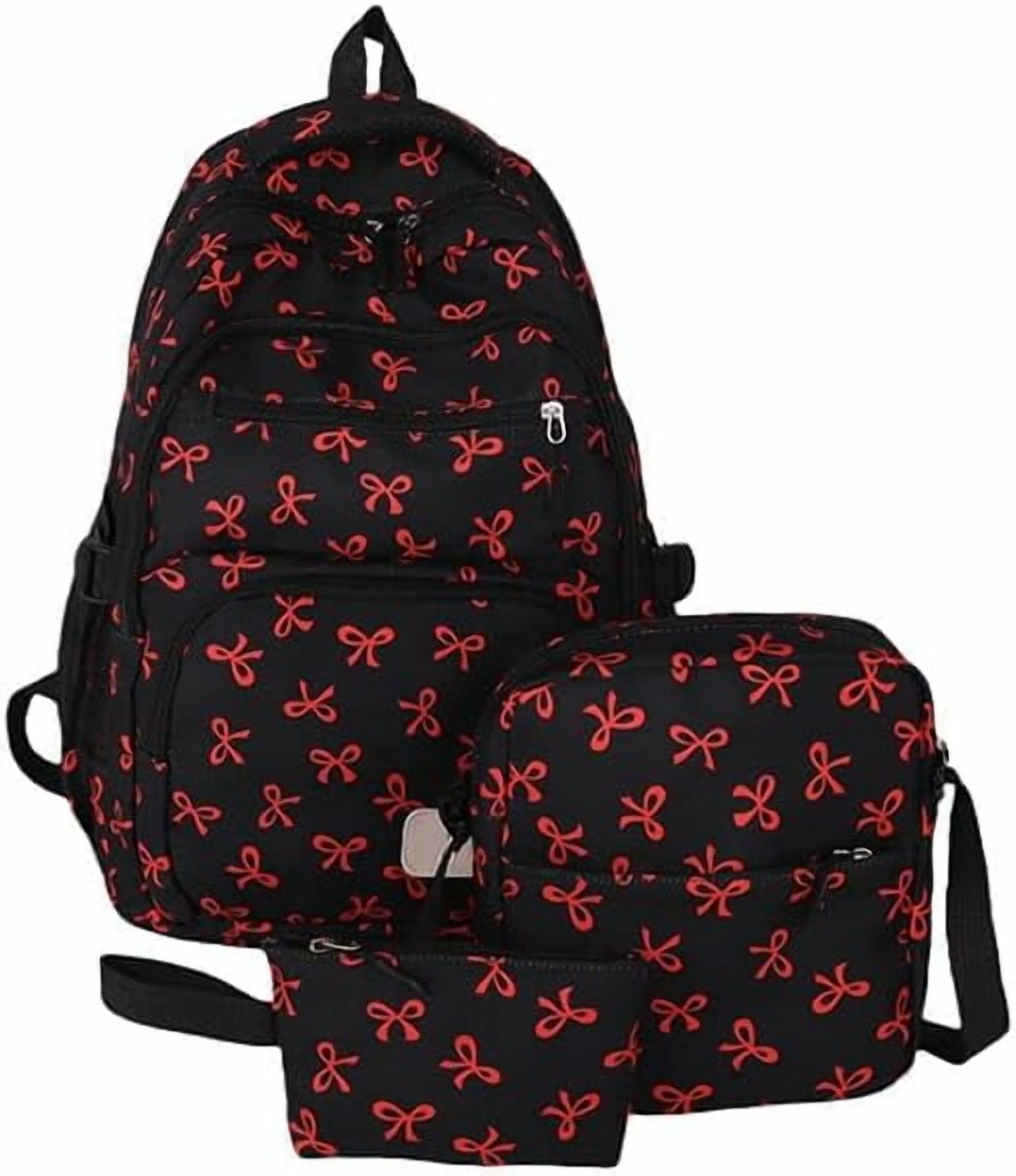 Asthetic Ricksack Bow Backpack for Women, Aesthetic Nylon Rucksack Cute Kawaii Backpack ...
