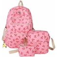 thumbnail image 1 of Bow Backpack for Women Coquette Aesthetic Nylon Rucksack Cute Kawaii Backpack 3Pcs Set With Bow Pattern, 1 of 16