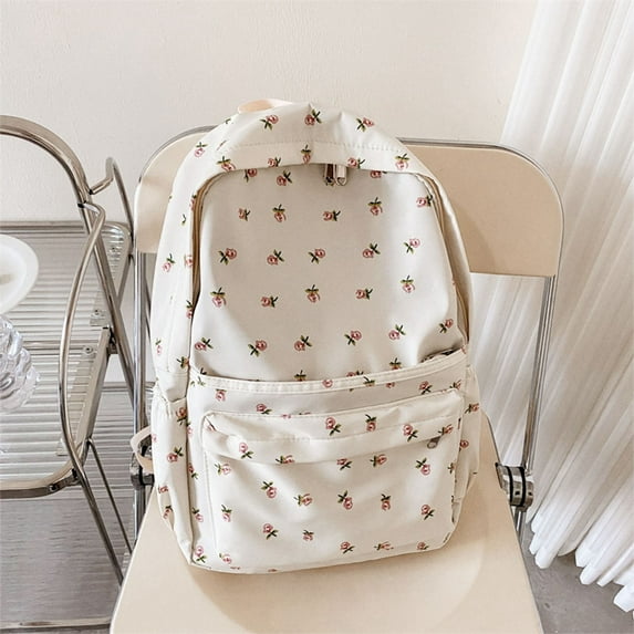 Bow Backpacks for Women Casual Fashion Bow Printed Backpacks Laptop Lightweight Travel Daypack 2026 White 11.2 In