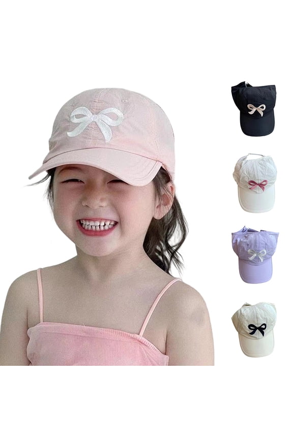Bow Baseball Cap for Kids Fashion Sun Hats for KIdsTrucker Hat Y2k Sun Cap Visor Cap Hiking Travel Trendy Purple