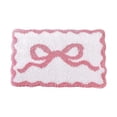 thumbnail image 1 of Bow Bathroom Rug, 16x24 Inch Non- Scalloped Bow Bath Mat, Absorbent Microfiber Shower Carpet, Cute Room Decor for Bathtub, Girls' Bedroom & Bathroom, 1 of 4