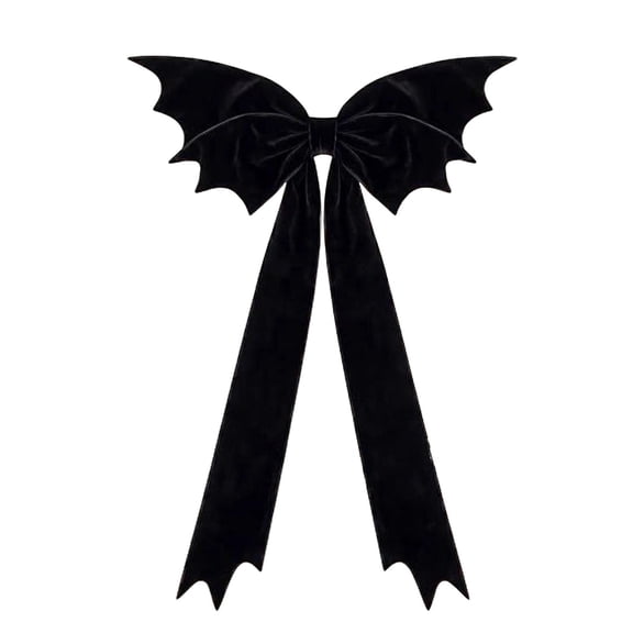 Bow Black Velvet Bat Wing Design Gothic Style 1 Piece Halloween Accessory for Spooky Season Parties Daily Wear