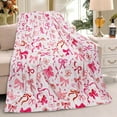 thumbnail image 1 of Bow Blanket Soft Cozy Lightweight Throw Blanket for Couch Sofa Bed Living Room Home Pink Decor for Boys Girls Kids Adults Gift 50x60 inch, 1 of 6