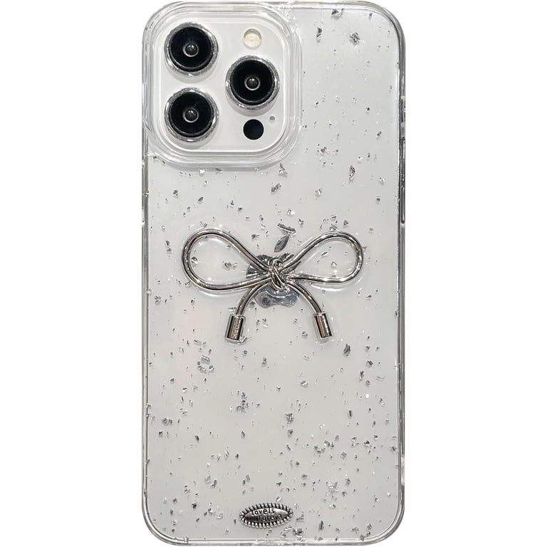Bow Bling Glitter Silver Foil Clear Phone Case Compatible with iPhone Case (White,iPhone 13) - Walmart.com Bow Bling Glitter Silver Foil Clear Phone Case Compatible with iPhone Case (White,iPhone 13) - Walmart.com