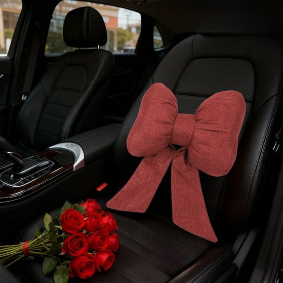 Bow Bow Headband Car Headrest Neck Pillow for Ergonomic Support, Breathable and Washable Cervical Spine Cushion for Travel, Office, and Home Rest