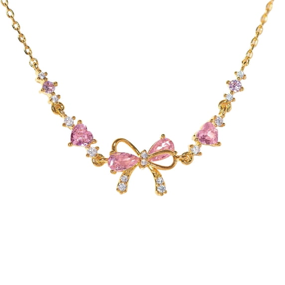 Bague Réglable Avec Nœud Et Zircons Roses - Bijou Fantaisie Pour Femme - Neuf Avec étiquettes