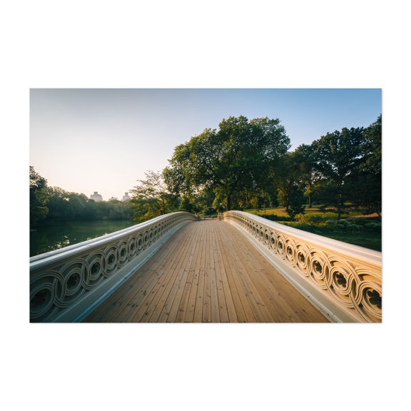 Bow Bridge, Central Park 01 - Manhattan New York Photography Bridge Nature Landscape Scenic Architecture Woodland Unframed Wall Art Print 8 x 12 inches