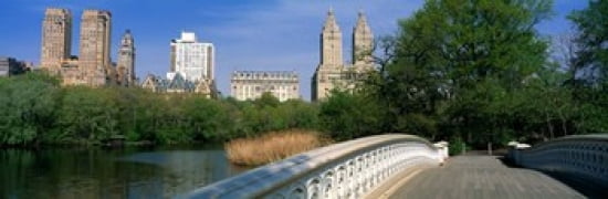 Bow Bridge Central Park NYC New York City New York State USA Canvas Art - Panoramic Images (36 x 12)