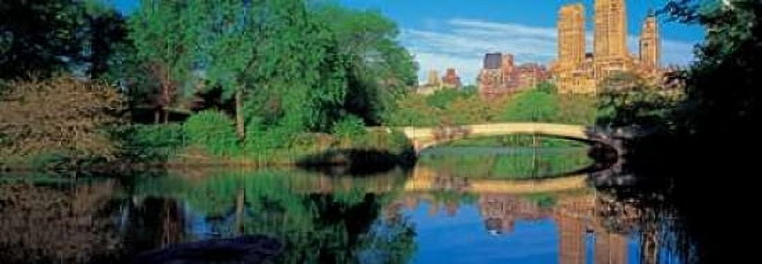 Bow Bridge and Central Park West View NYC Canvas Art - Richard Berenholtz (24 x 48)