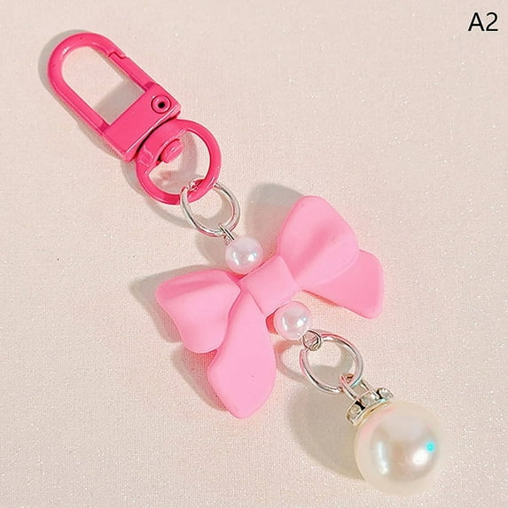 Bow Candy Color Pendant Keyring Fashion Y2K Keychain Headphone Cases Charm Bag Pendant Handbag Accessories