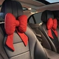 thumbnail image 1 of Bow Car Headrest Pillow, Breathable Memory Foam Vehicle Neck Pillow with Adjustable Strap, Ergonomic Auto Neck Support Cushion for Pain Pressure Relief, Universal for Most Cars, 1 of 6