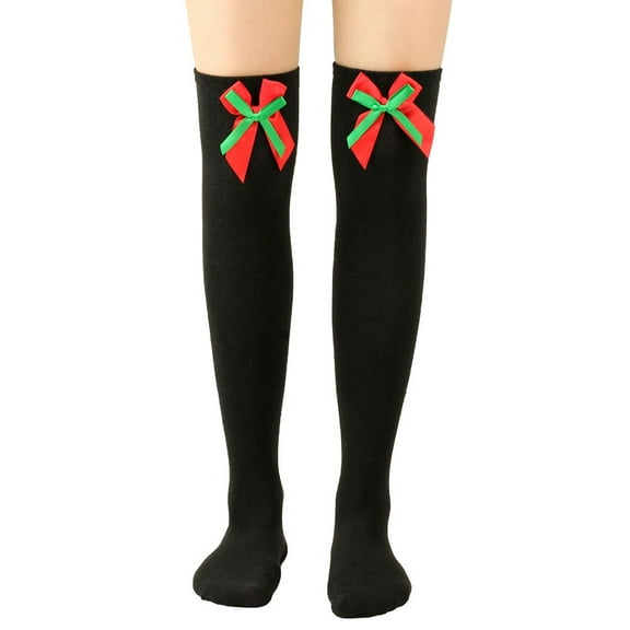 Bow Christmas Long Socks Overknee Womens Holidays Christmas Striped Stockings High Sales Of Tool Accessories