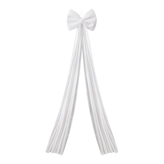 Bow Christmas Tree Ornament Topper Photo Prop Flannel Fabric for Holiday Wedding Cafe Party Supplies