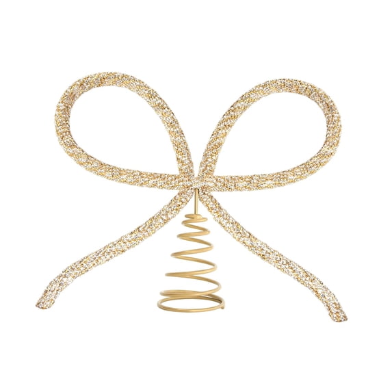 Bow Christmas Tree Topper Xmas Tree Top Decor Stylish Metal Construction for Living Room Festive Parties