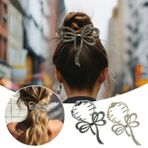 Bow Claw Clips Rhinestones Butterfly Ponytail Buckle Hairpin Hair Styling Bun Pin for Women