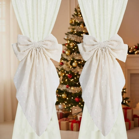 Bow Curtain Buckle | Elegant Flock Bow Tiebacks for Holiday & Wedding ...