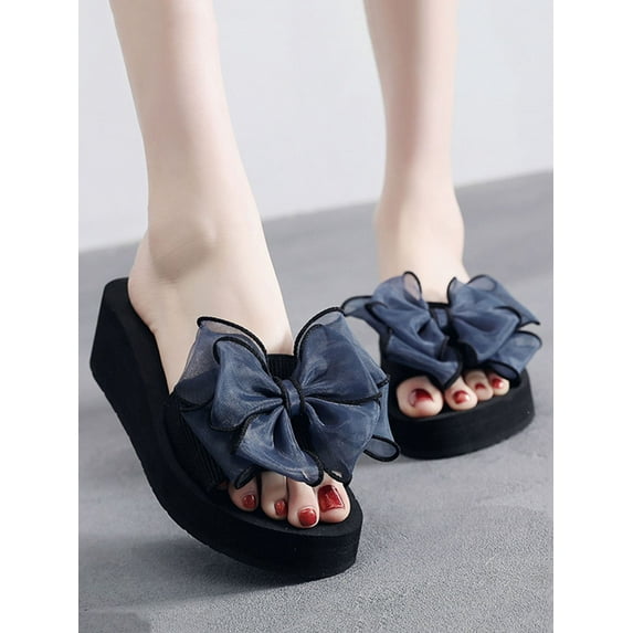 Bow Decor Open Toe Sliders Sandal
