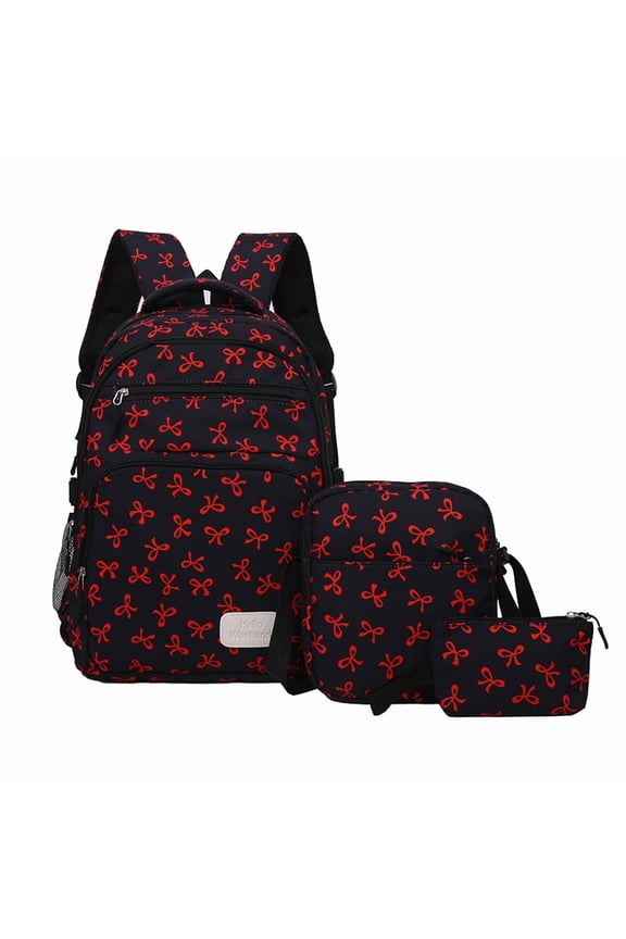 Bow Design Rucksack 17.72" Nylon Convertible Carry Laptop Compartment (Red)