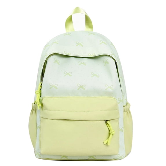 Bow Detail Patchwork Lightweight Casual Backpack Versatile Student Daypack Everyday Carry