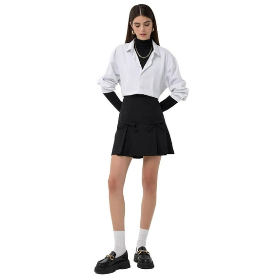 Bow Detailed Mini Skirt