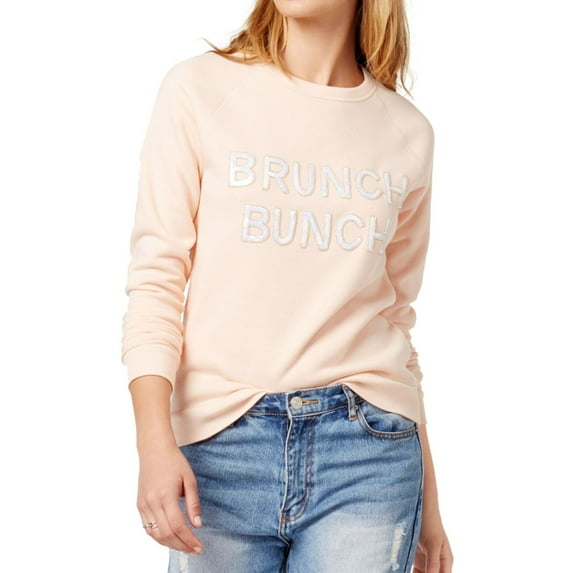 Bow & Drape Womens Brunch Bunch Sweatshirt, Pink, Juniors, Medium