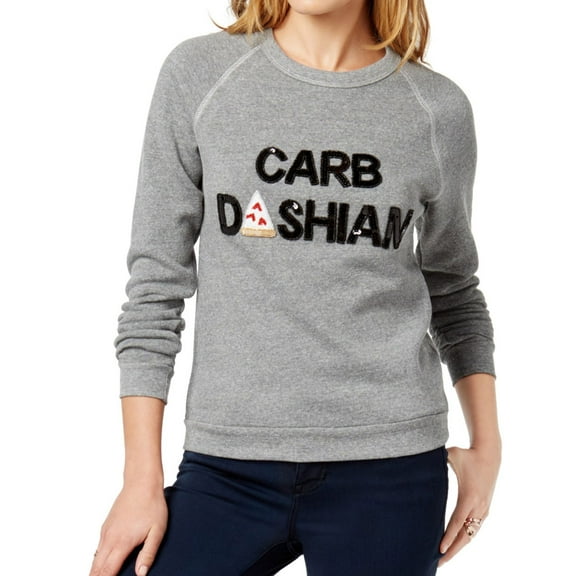 Bow & Drape Womens Carbdashian Sweatshirt, Grey, Small
