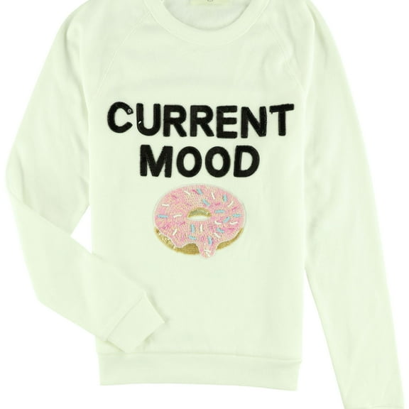 Bow & Drape Womens Current Mood Sweatshirt, White, Small