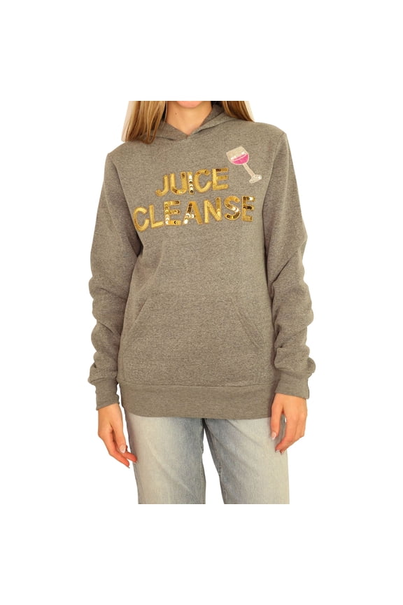 Womens Juice Cleanse Hoodie Sweatshirt, Grey, Small