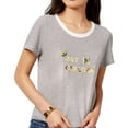 thumbnail image 1 of Bow & Drape Womens Juniors Just In Queso Festive Sequined Logo T-Shirt, 1 of 2