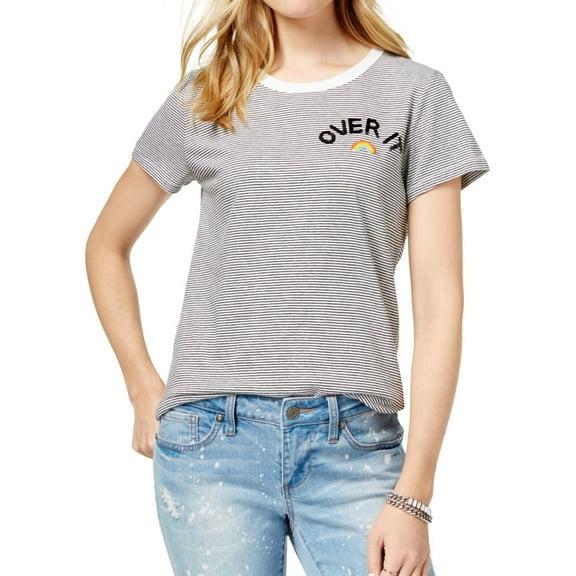 Bow & Drape Womens Over It Graphic T-Shirt, Black, Small