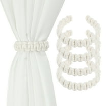 4 Pcs Curtain Tiebacks Cotton Rope Curtain Ties Decorative Handmade Braided Drapery Tiebacks Multipurpose Curtain Holdbacks for Home Bedroom Office Patio