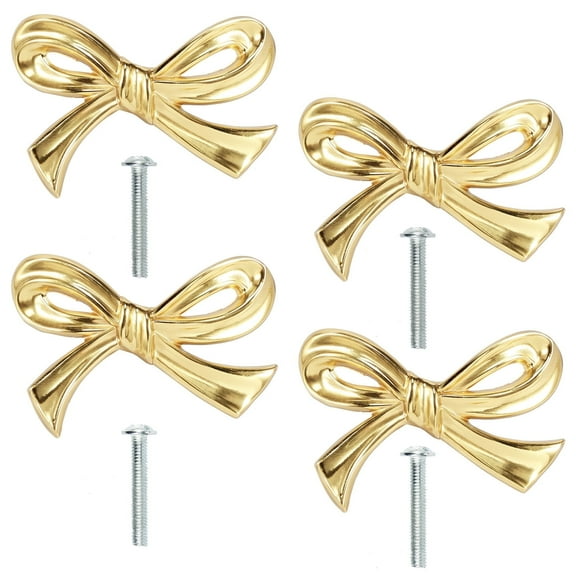 Bow Drawer Knobs Solid Brass Bow Cabinet Knob Compact Bow Drawer Pulls Decorative Bow Cabinet Pulls Elegant Bow Cabinet Handle Beautiful Bow Furniture Knobs for Home