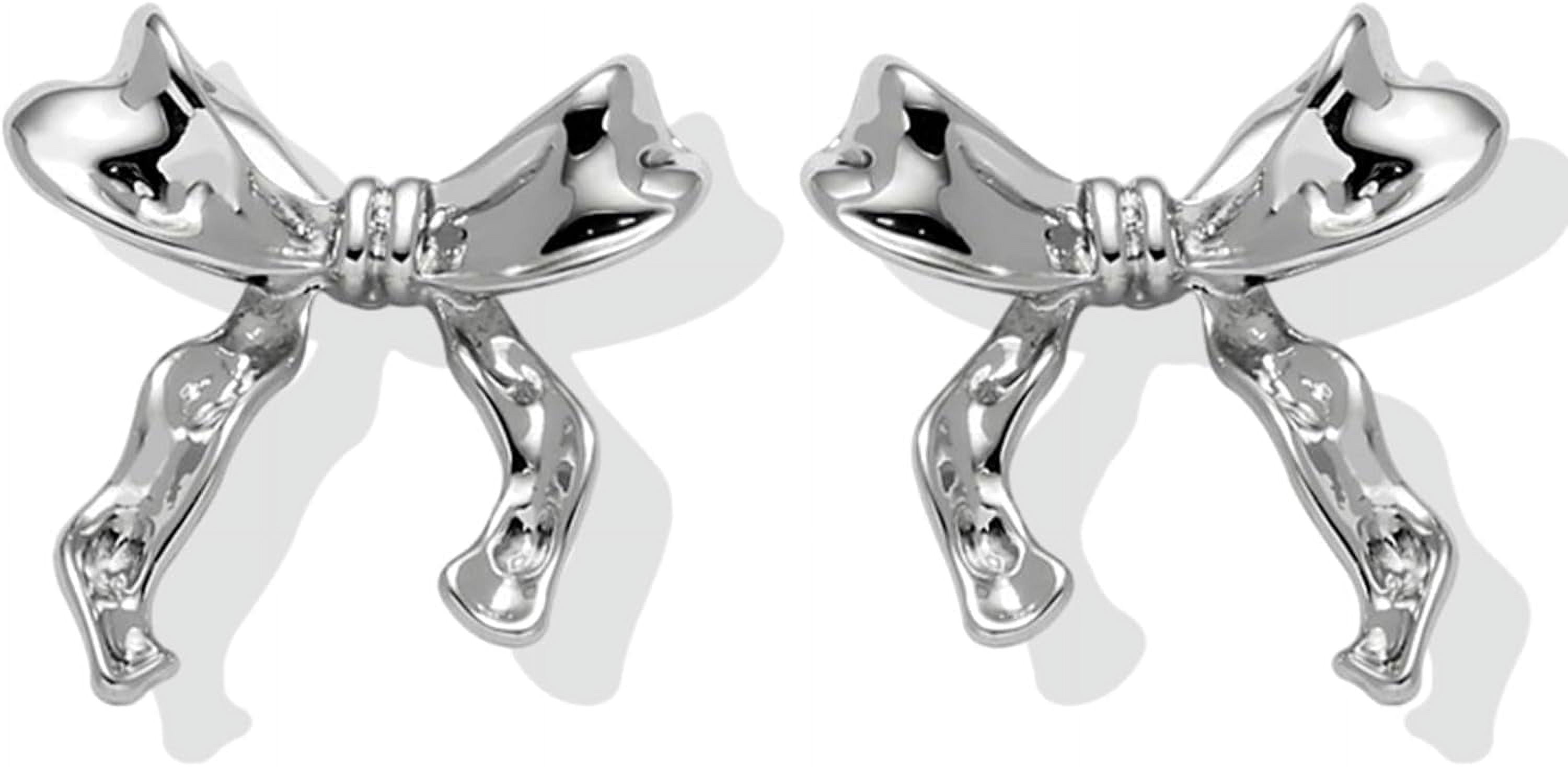 Bow Pearl Earrings For Women - Crystal Bowknot Dangle Drop Earrings, Wedding Party Daily Jewelry Gift