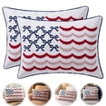 thumbnail image 1 of Bow Flag 4th of July Decorative Pillow, Red White and Blue Patriotic Pillows, 19.5" X 14" USA Throw Pillows for Couch, Living Room, Bed, Outdoor, 1 of 8