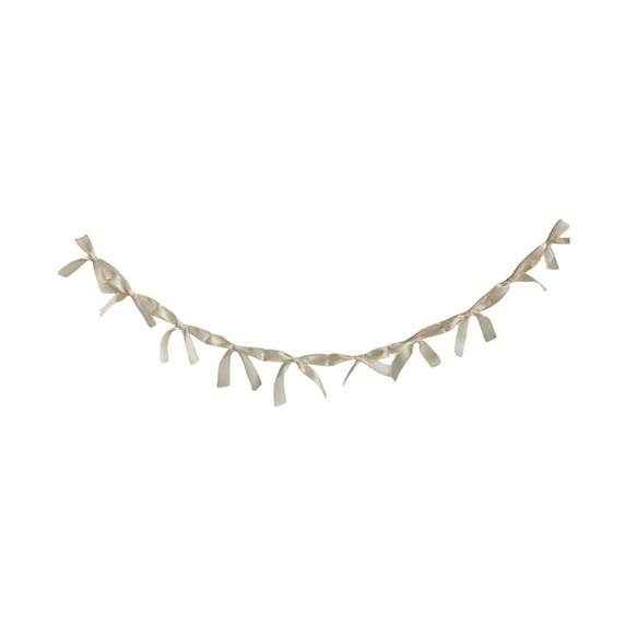 Bow Garland 70.87" Bow Garland Banner White Silk Bow Hanging Banner for Baby Shower Decor Coquette Bachelorette Birthday Party Photo Booth Backdrop,2 pcs